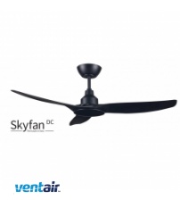 Ventair Skyfan DC Ceiling Fan 52" with Remote Control & No Light - Black